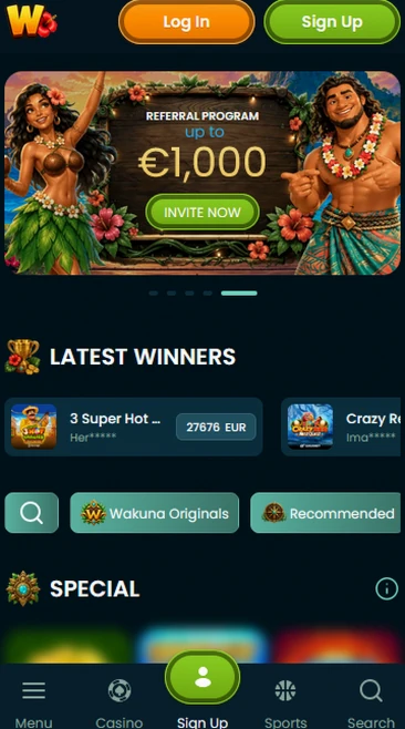 Wakuna Casino mobile app preview on an Australian phone